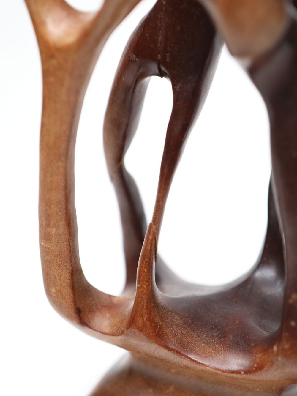 Vintage Mid-Century Modern Abstract Wood Sculpture - Biomorphic Carving - Picture 11 of 14